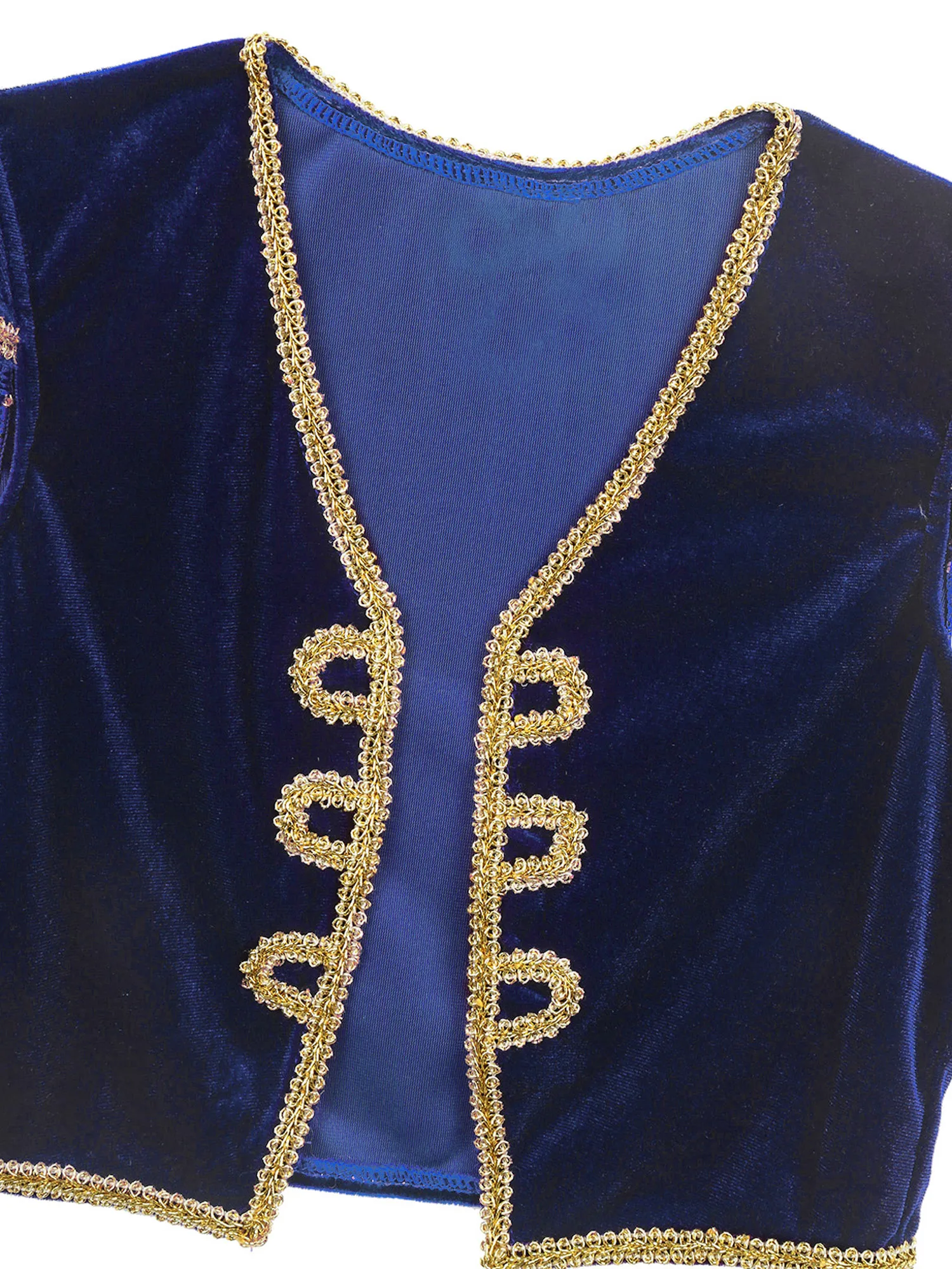 Costume da Principe Arabo Persiano per Bambini, per Feste a Tema Carnevale, Gilet da Principe Arabo con Pantaloni Lunghi Stile Harem - immagine 5