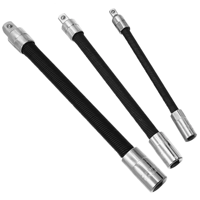 

3 Piece Tool Electric Wrench Elastic Connecting Rod Universal Flexible Shaft Quick Ratchet Wrench Spring Extension Rod