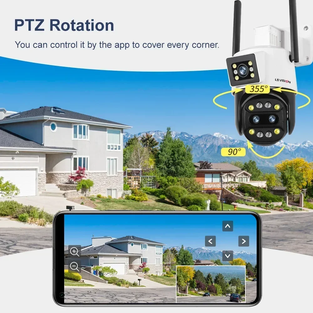 LS VISION ߿  IP ī޶, 6MP, 10X , 4G , 3   ũ, P2P ڵ , IP66   ī޶