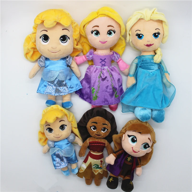 

1piece Frozen Anna princess Cinderella Rapunzel Stuffed Kids Gifts Soft Toys for Children Elsa princess plush dolls