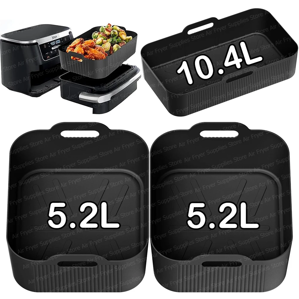 3-teiliges Airfryer Silikon-Set Für Ninja Foodi AF500EU - 1x10,4L + 2x5,2L Einsätze