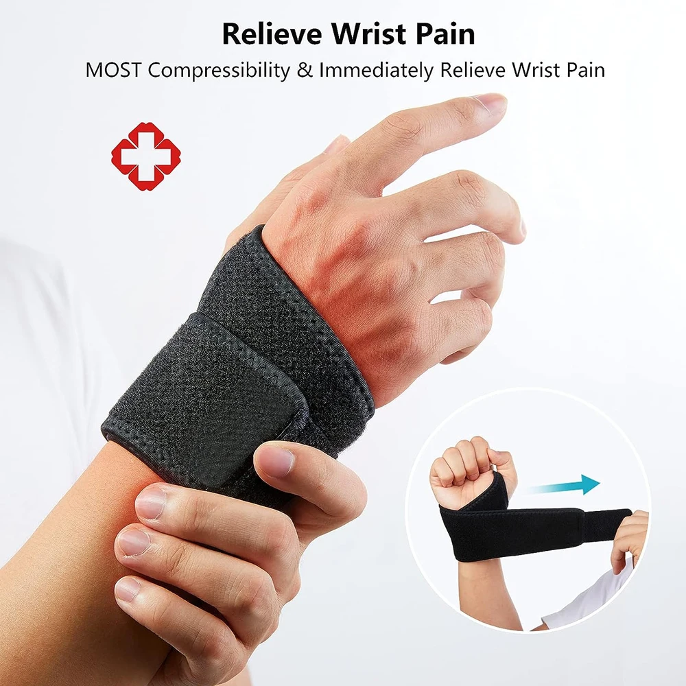 Wrist Support Band Adjustable Wrist Bandage Brace Sports Compression Wraps Gym Training Lifting Gym Orthopedic