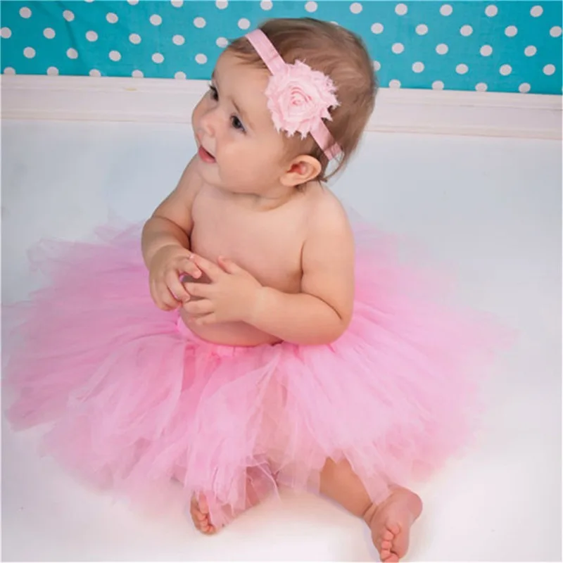 Tulle Tutu Skirt Baby Yellow Tutu Set with Headband Cake Smash Outfit Infant Princess clothes