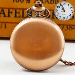 Reloj de bolsillo de cuarzo Retro rojo clásico, esfera blanca lisa, reloj de cadena Steampunk, superventas, venta directa