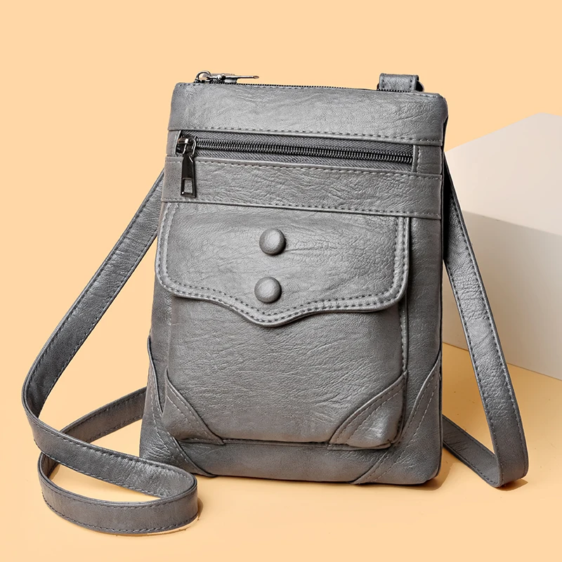 New Women's Soft PU Small Crossbody Bag Fashionable and Versatile Single Shoulder Zipper Phone Key Zero Wallet Women's Wallet