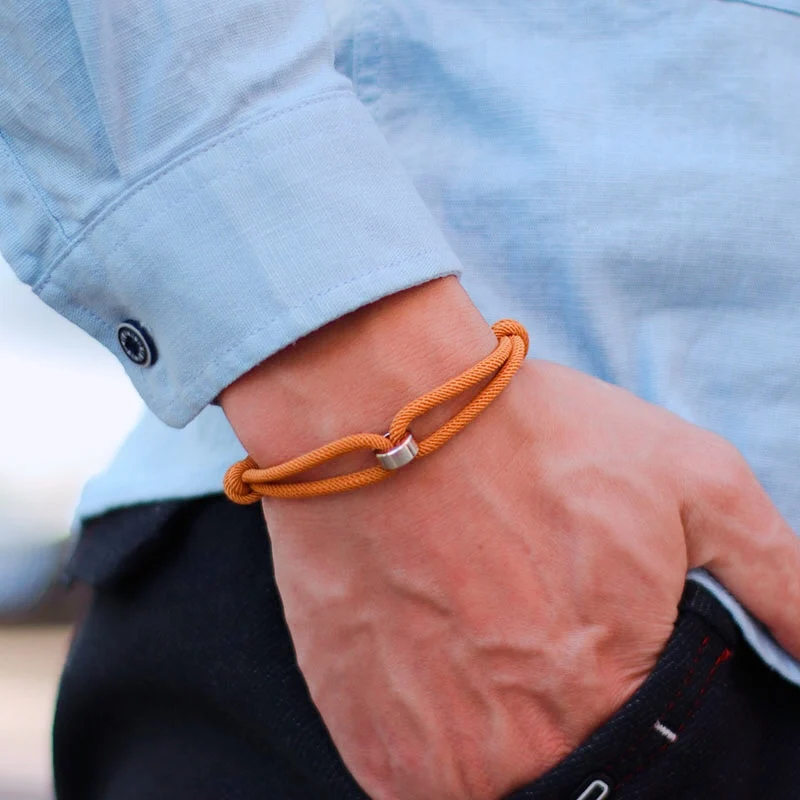 Stainless Steel Coil Chain Bracelet Unisex Adjustable