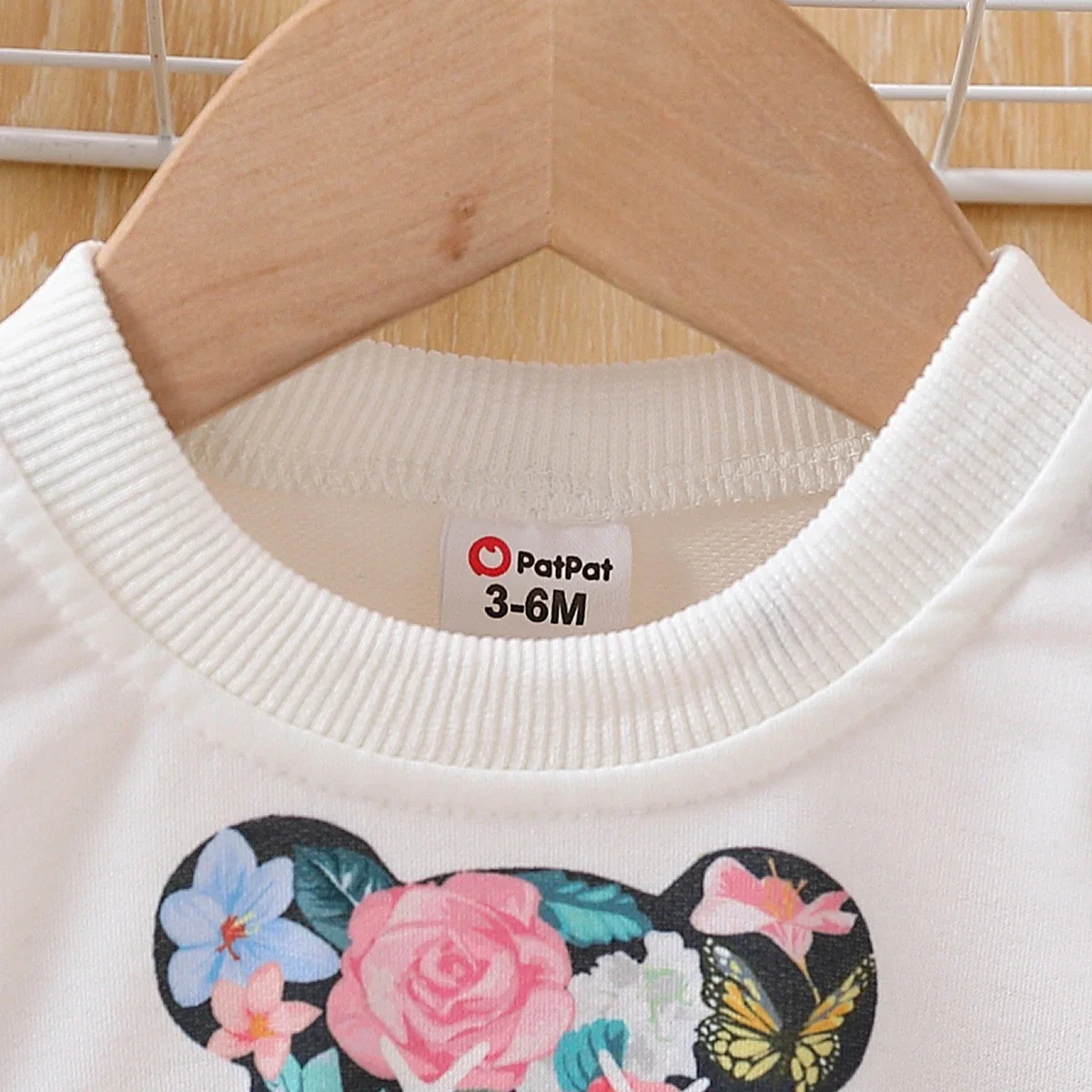 PatPat baby girl's sweet bear animal floral pattern pullover suitable for summer season comfortable perfect for outings baby girl clothes