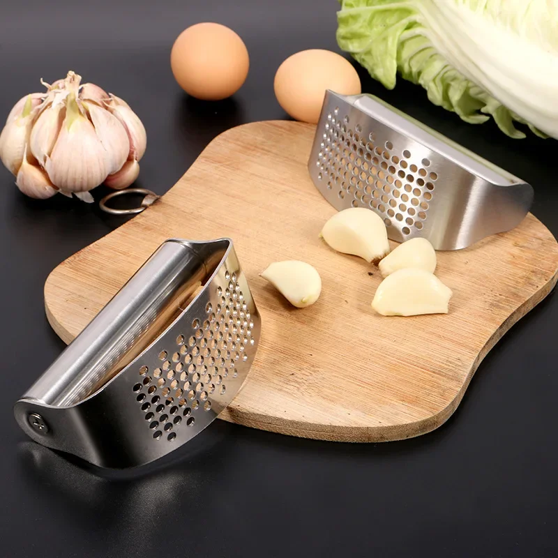 Upgraded Stainless Steel Garlic Press Squeezer Manual Garlic Ginger Rocker Crusher Garlic Cutting Mince Tools Kitchen Gadgets 4
