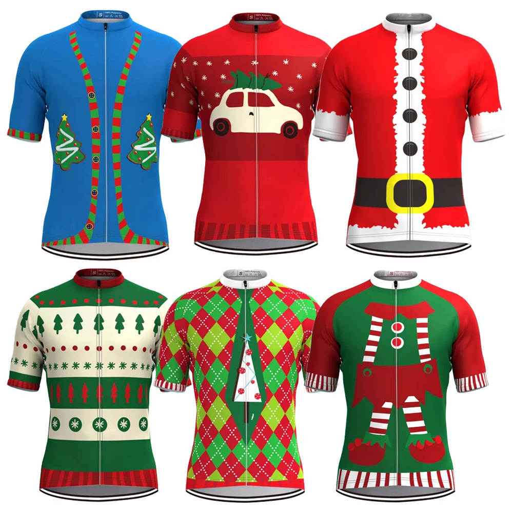 

2022 Christmas Cycling Jersey Breathable Quick-Drying New Men Short Sleeve BIke Clothing Mtb Maillot Ciclismo Hombre