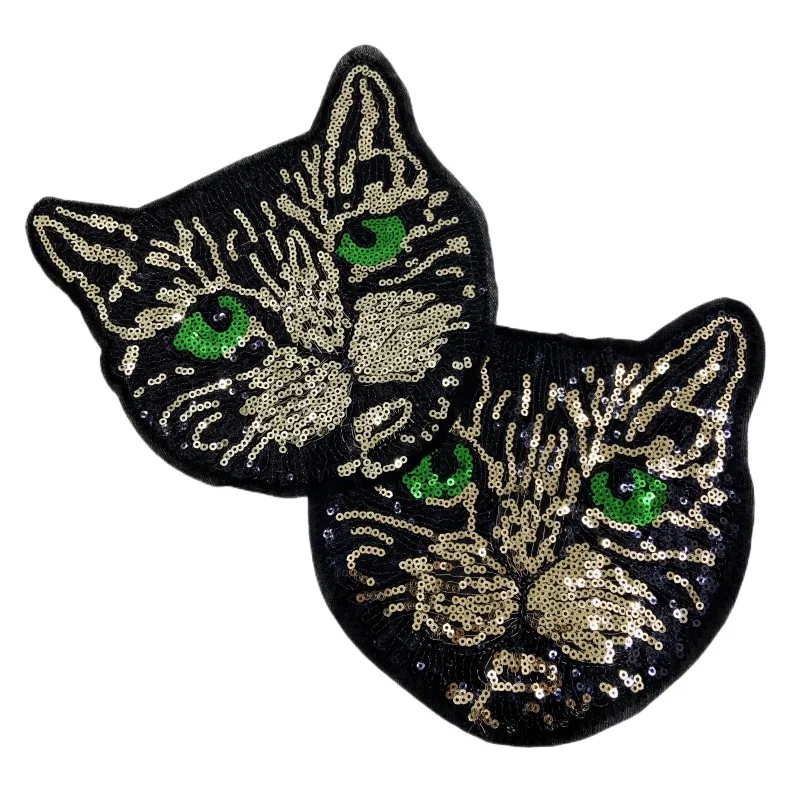 

10PCS Sewing Animal Embroidered Patches Supplies Custom Embroidery Patch Sew On Cat Sequin Patches For Clothing Patched Jacket
