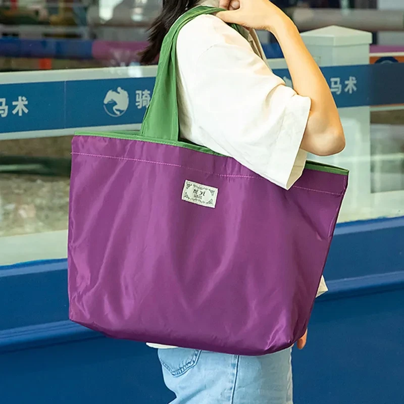 Eco-Friendly Foldable Shopping Tote with Drawstring Closure