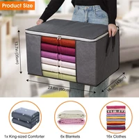 Large Clothes Storage Bags with Zips Duvet Storage Bag King Size Thick Breathable Fabric Underbed Storage Bags with Clear Window 2