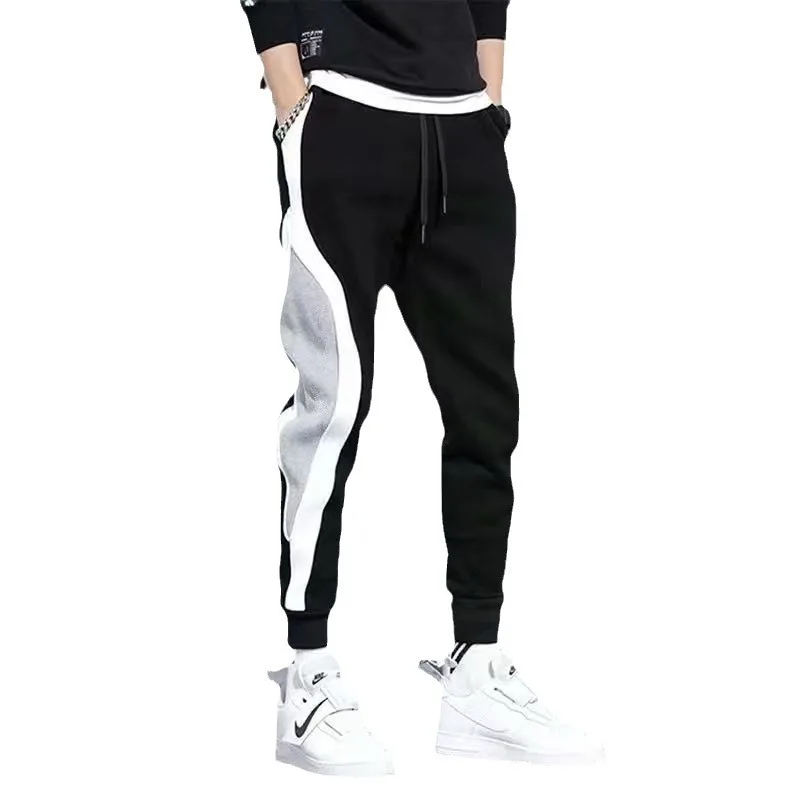 2024 Spring Autumn Men's Sports Pants Male Loose Fitting Leggings Patchwork Running Training Casual Pants Fashion Outfit Trouser 3