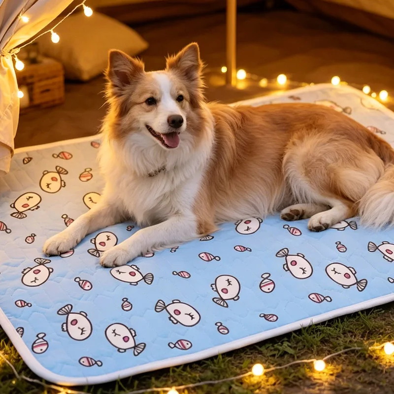 Pet Cooling Mat For Dogs And Cats Summer Ice Silk Sleeping Pad_voghion.com