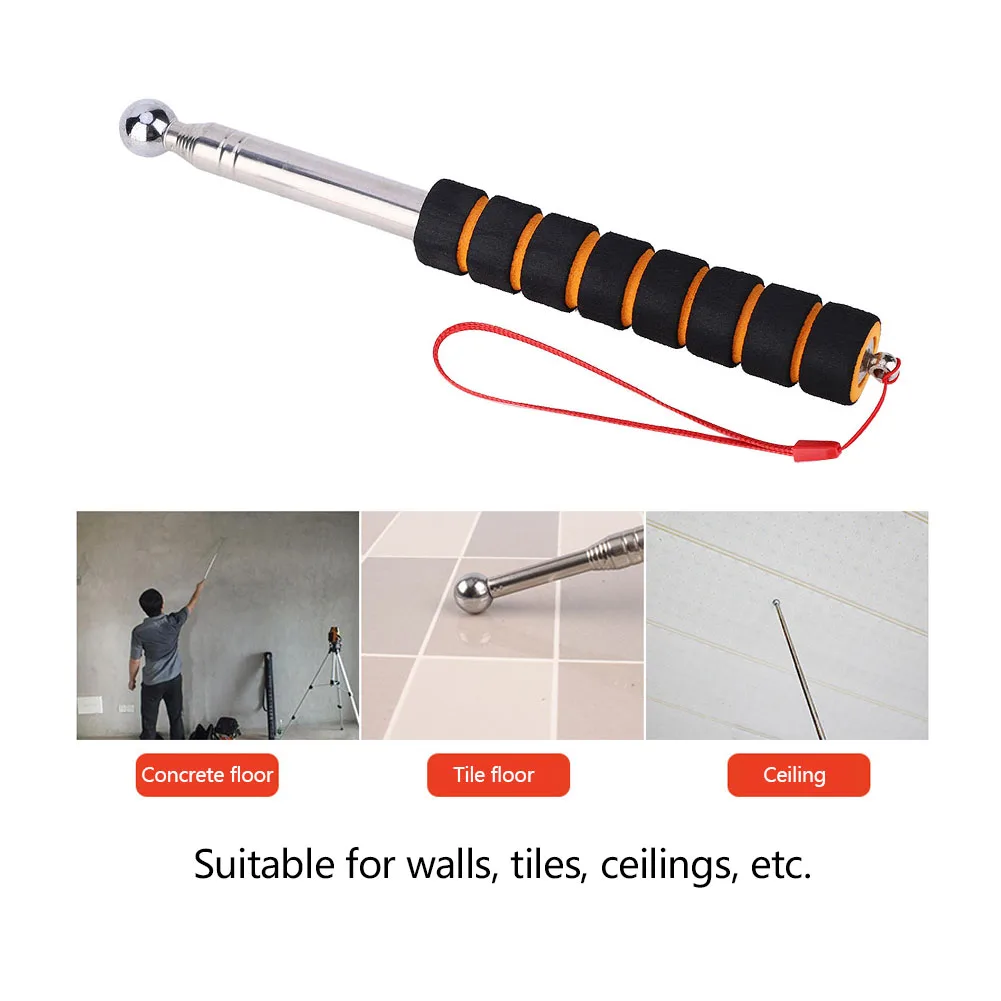 Home Inspection Hammer Shockproof Empty Drum Hammer with Sponge Handle Portable Tile Inspection Tool 130CM Tiles Empty Drum Tool
