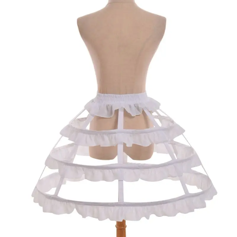 

New Women Girls Lolita Hollow Lotus Leaf Lace Bird Cage Fish Bone Cosplay Skirt Petticoat Bride Wedding Dress