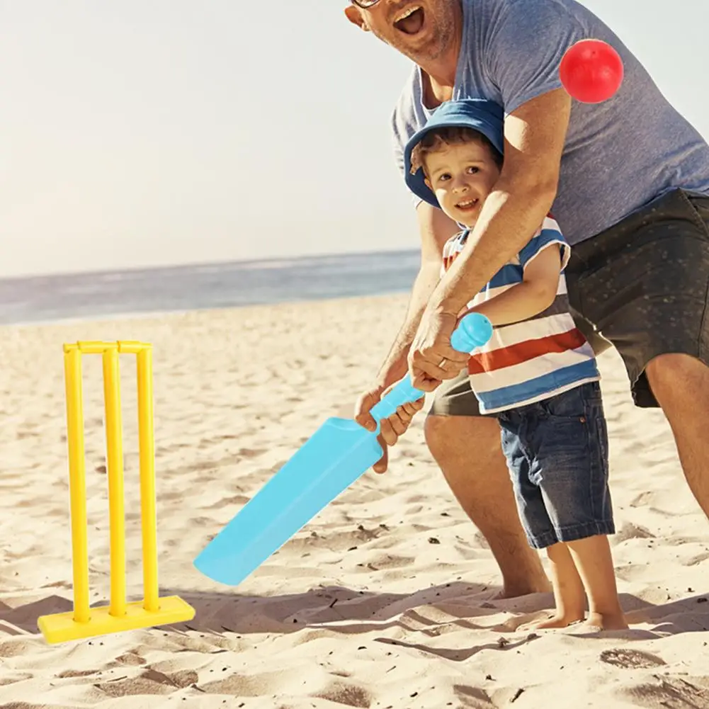 Beginner Cricket Set for Kids Kids Cricket Set for Parent-child Sports Fun Bat Stumps Ball Kit Active Play Coordination