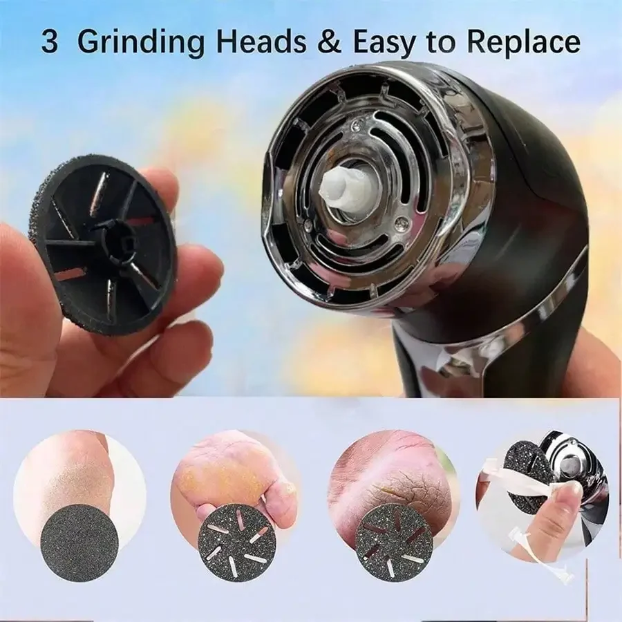 Electric Foot Pedicure Device With Dust Collector For Callus Removing