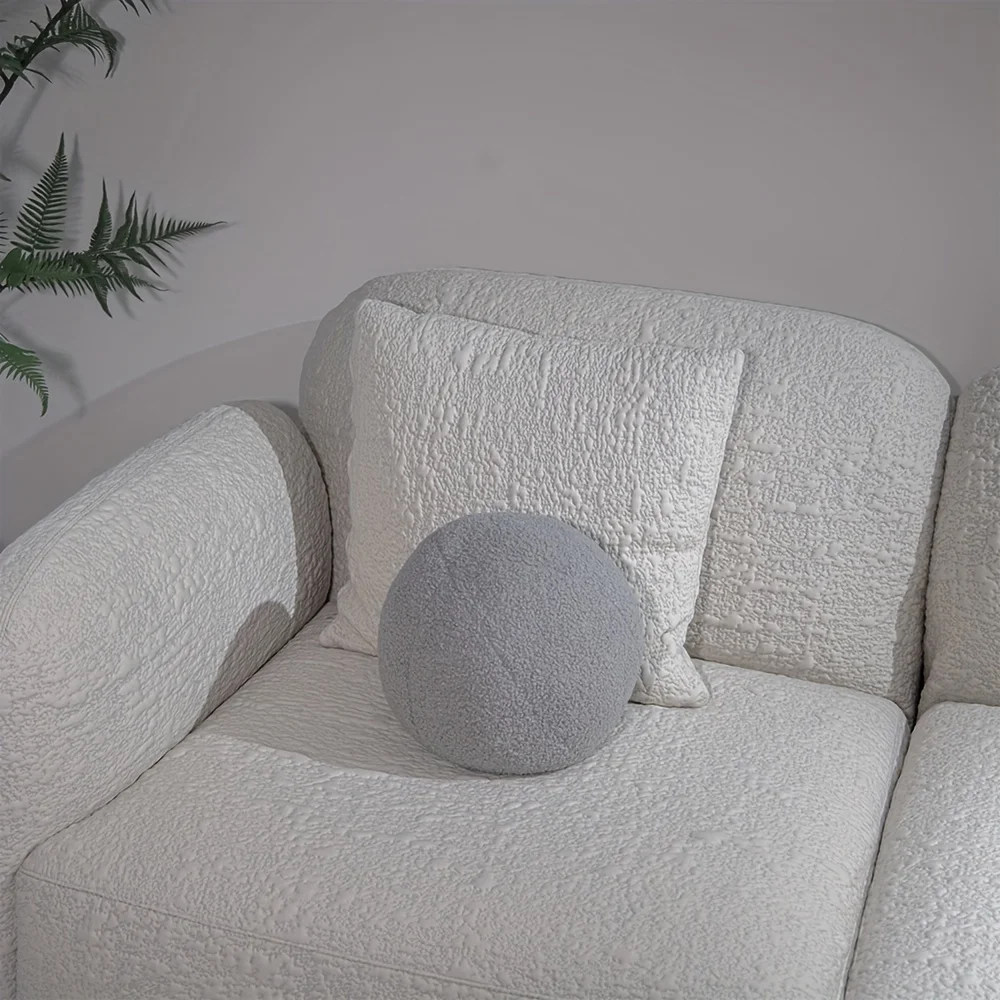 Bubble Kiss-Plush Round Wool Cushion, Nordic Colorful Ball Shaped Stuffed Soft Pillow for Sofa, Popular Macaroon Cushion for Off 4