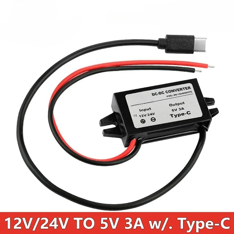 Universal Step Down Voltage Power Adapter with Reverse Protection and Type-C USB Port