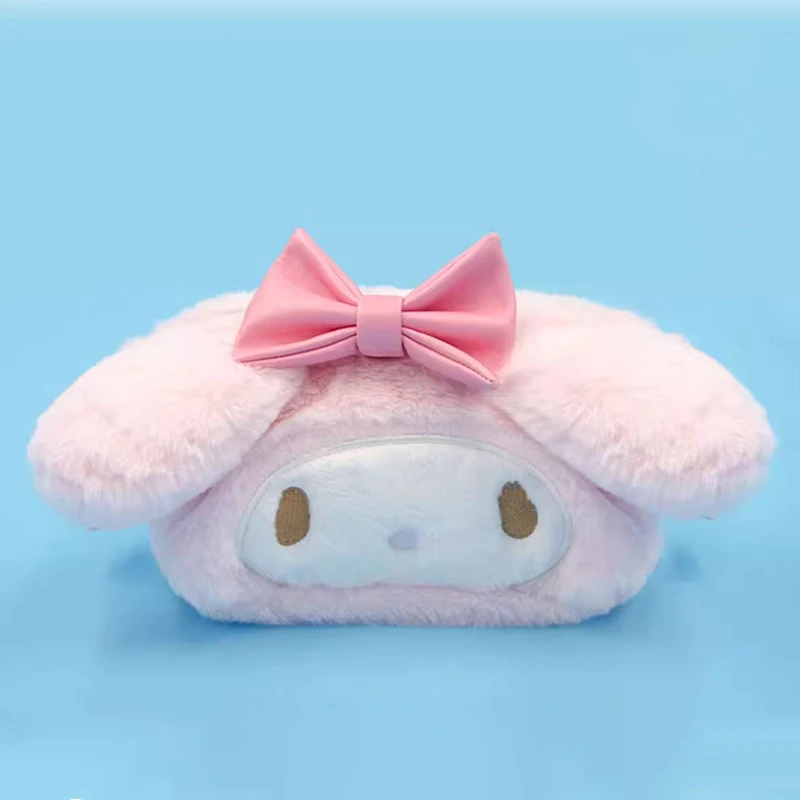 Sanrio My Melody Plush Cosmetic Bag Cinnamoroll Handbag Kuromi Hangyodon Coin Purse Drawstring Pockets Girls Birthday Gifts Toys