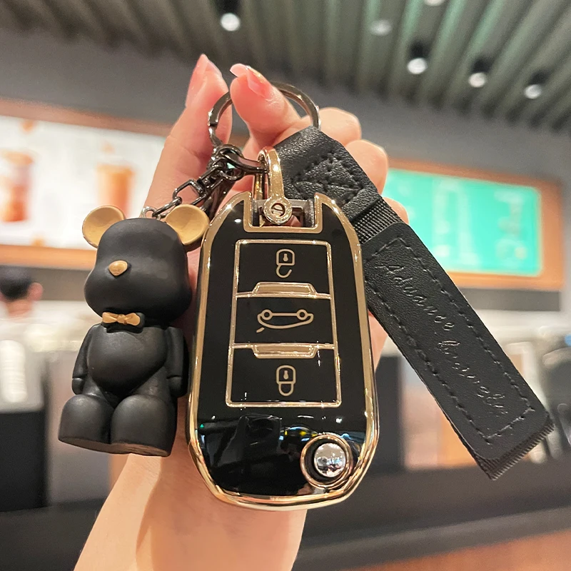 

Car Key Case Cover for Peugeot 208 2008 308 3008 508 5008 for Citroen C3 C5 for Opel Corsa GS Opel Mok 2023 Opel Crossland 2022
