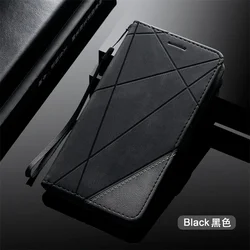 Luxury Magnetic Leather Flip Wallet Phone Case - Sleek Design with Enhanced Protection - Galaxy S25 Edge (Black)