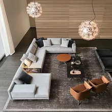  Modern Sofas for Living Room Italian Minimalist Cloth Art Villa Sofa Large Family Living Room Nordic Simple Corner Sofa 