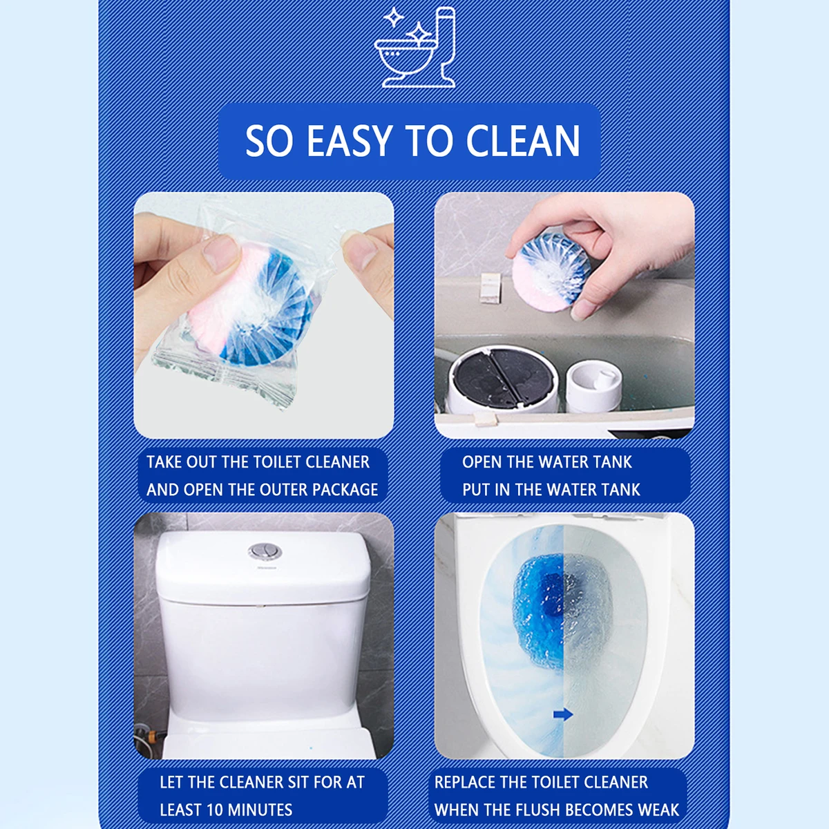 Automatic Toilet Cleaner Tablets Continuous Release Technology Long-Lasting Freshness