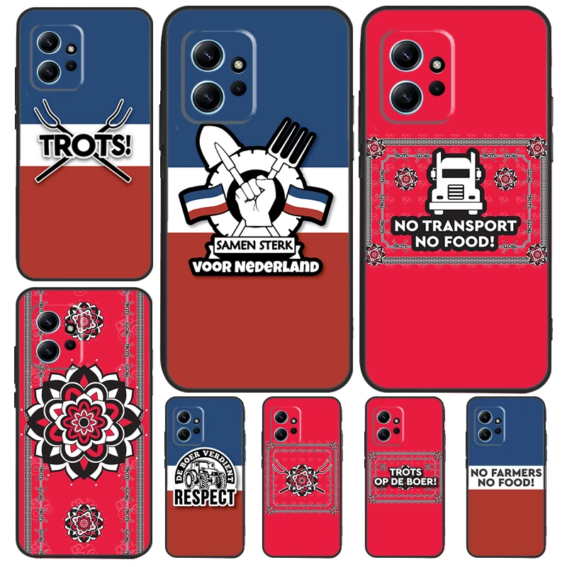 No Farmers No Food Trots Op De Boer Case Per Xiaomi Redmi Note 11 12 10 Pro 8 9 Note 12S 11S 9S 10S Redmi 12C 9C 10C 12 Cover