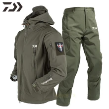 

2022 Daiwa Fishing Clothes Autumn Winter Thicken Thermal Fishing Suit Hoodie Softshell Jacket Waterproof Windproof Fishing Wear