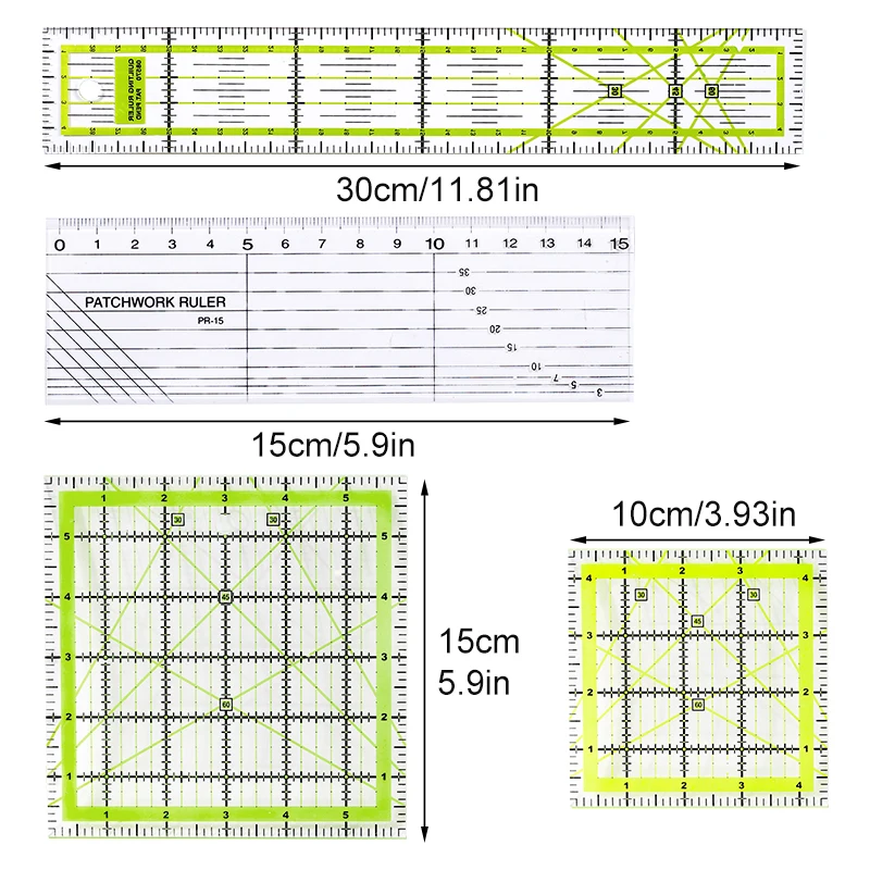 SHWAKK Patchwork Sewing Ruler Square Acrylic Fabric Cloth Ruler