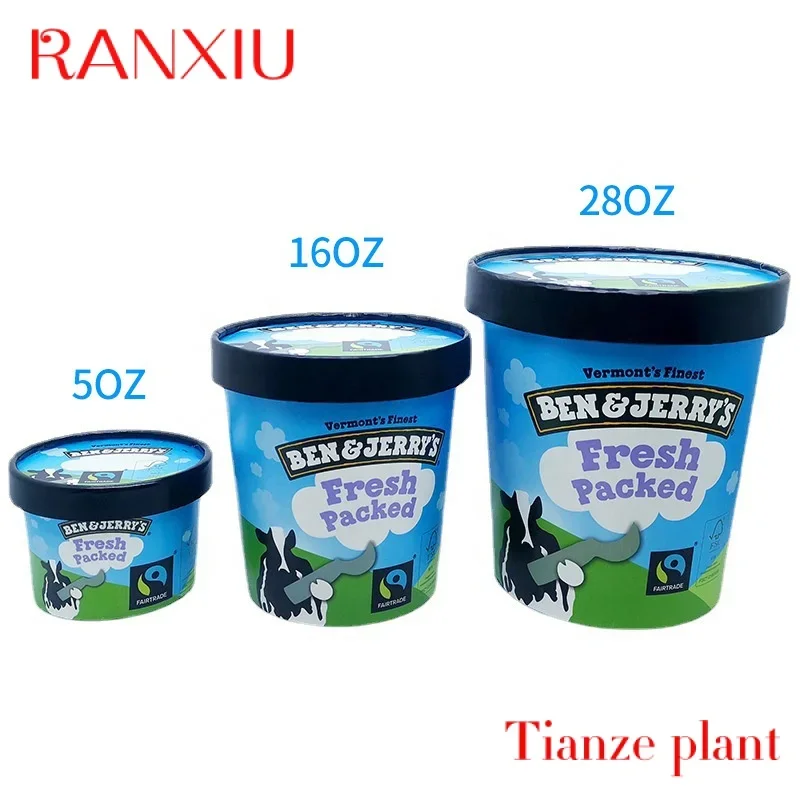 

Custom Factory Supply Disposable Ice Cup 16 oz Paper bowl for Ice