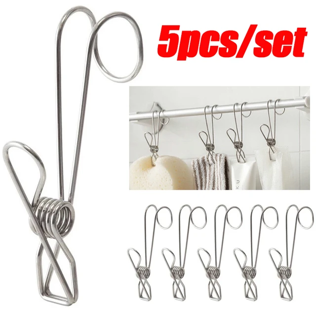 6pcs Stainless Steel Large Beach Towel Clips Clamps Clothes Pegs Bedspread  Hanger Clip Laundry Cloth Pins Set - AliExpress