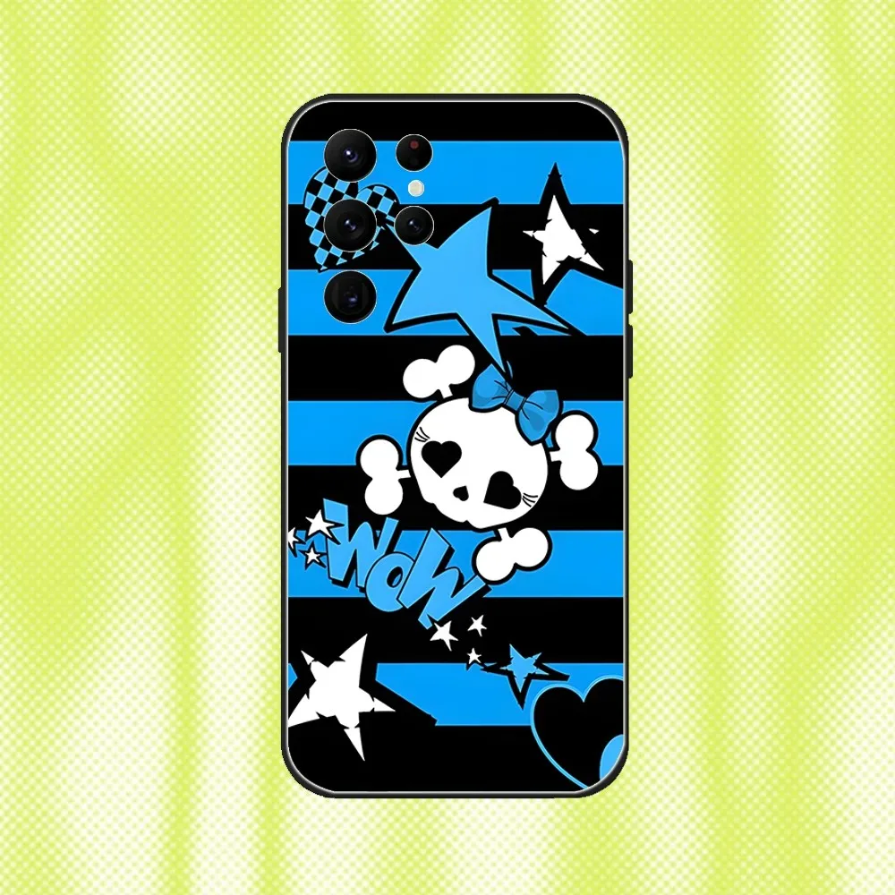 Chic Emo Goth Black Soft Phone Case - Stylish and Adorable Design