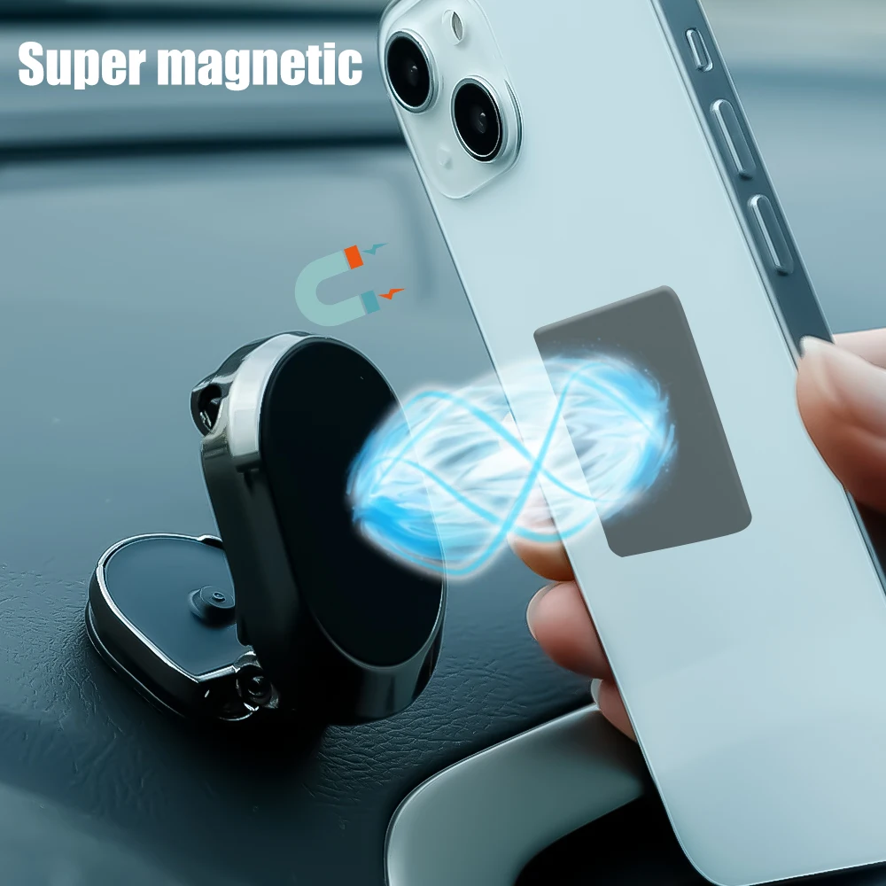 Magnetic Phone Holder for Car Metal Upgrade 6X Magnets Phone Mount Double  360° Rotation Super Sticker Phone Holder Car Mount Easy Install Suitable  for