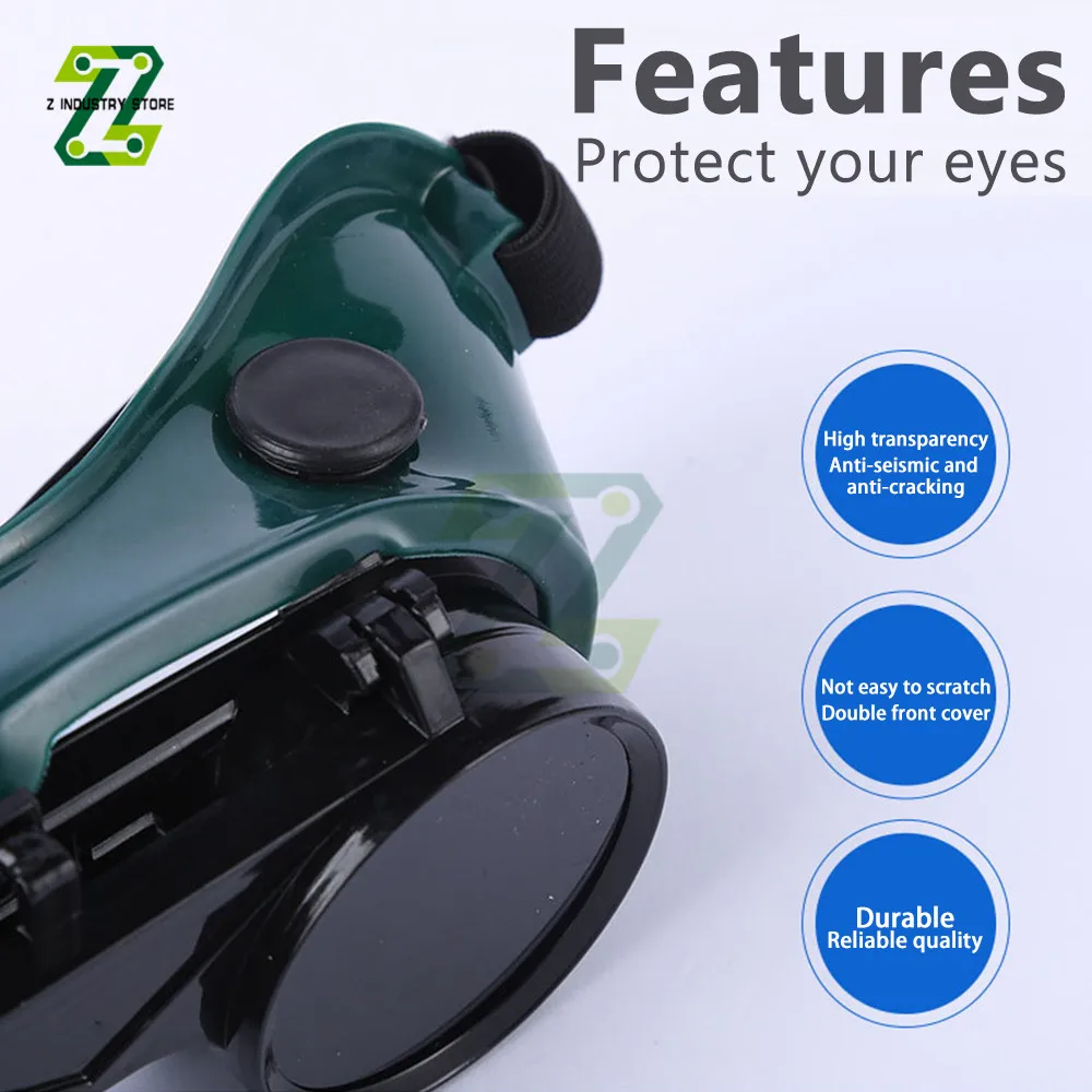 Double Flip Welding Glasses Cutting Welders Glasses Lenses Portable Safety Protective Cutting Grinding for Workplace