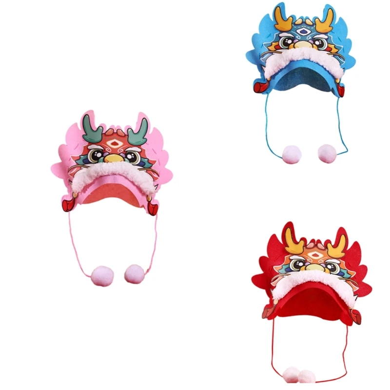 

Шапочки своими руками, головной убор в честь года китайского дракона, поделка для девочек, разные цвета