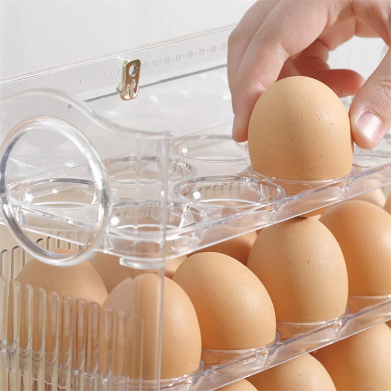 Egg Storage Box Egg Case Holder Tray Organizer 30 Grids For Refrigerator egg carton