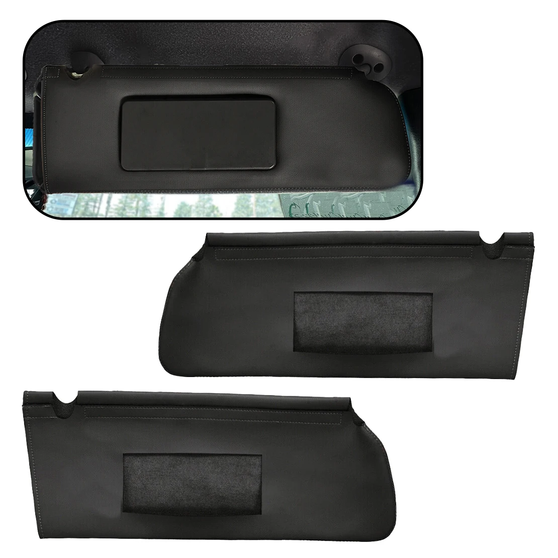 

Солнцезащитный козырек с отделкой, черный кожаный чехол из микрофибры, подходит для Chevrolet Tahoe Suburban 1500 GMC Yukon 1995 1996 1997 1998 1999, 1 пара