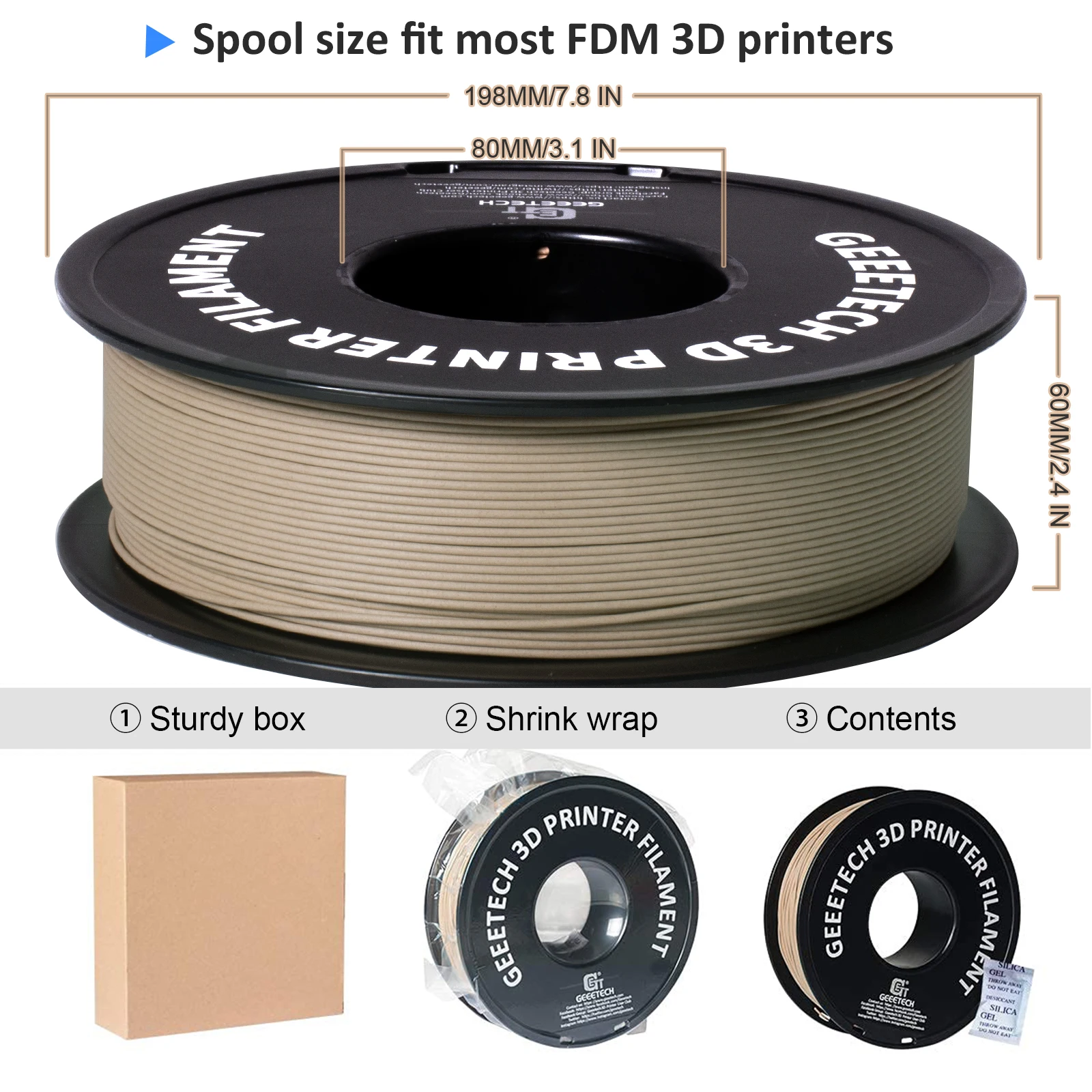 3d printing filament Geeetech Wood PLA 1kg 1.75mm Filament 3d Print wire Vacuum Packaging Local Warehouses Colorful Plastic for FDM 3D printer