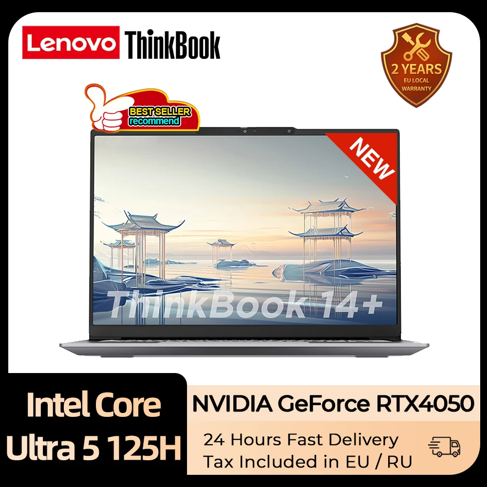 레노버 씽크북 14 + 2024 AI 노트북, 코어 Evo Ultra 5 인텔 아크/RTX4050 그래픽, 16GB/32GB LPDDR5X 1T SSD, 14.5 인치 노트북 PC