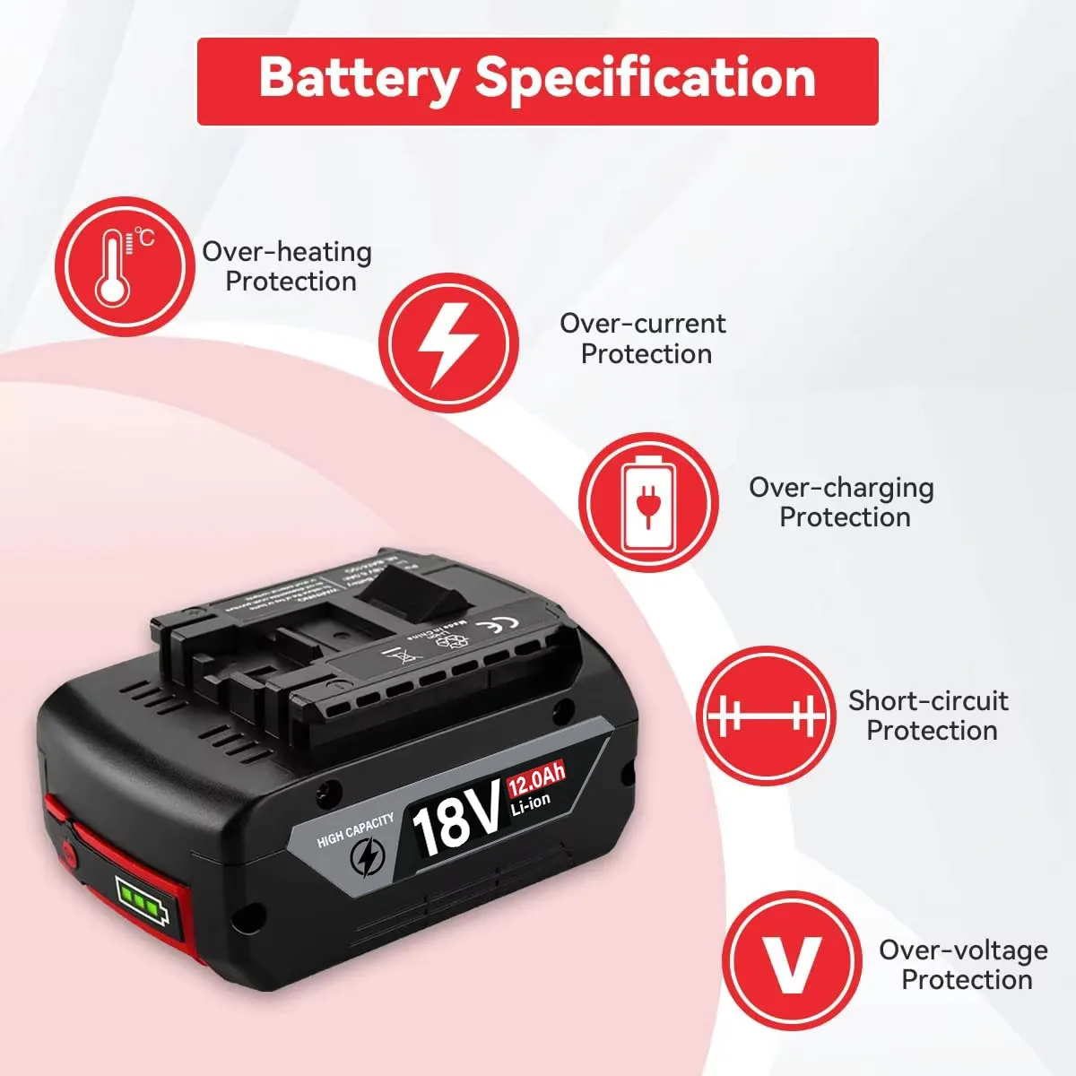 2026 new for BOSCH 18V Battery BAT609 BAT609G BAT618 BAT618G BAT614, 12.0Ah 10.0
