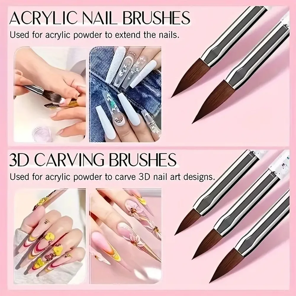 Nail Art Brush Kit for Nail Painting, Floral Carving, Gem Placement, Gel Application, Color Blending, and Line Work. - 3