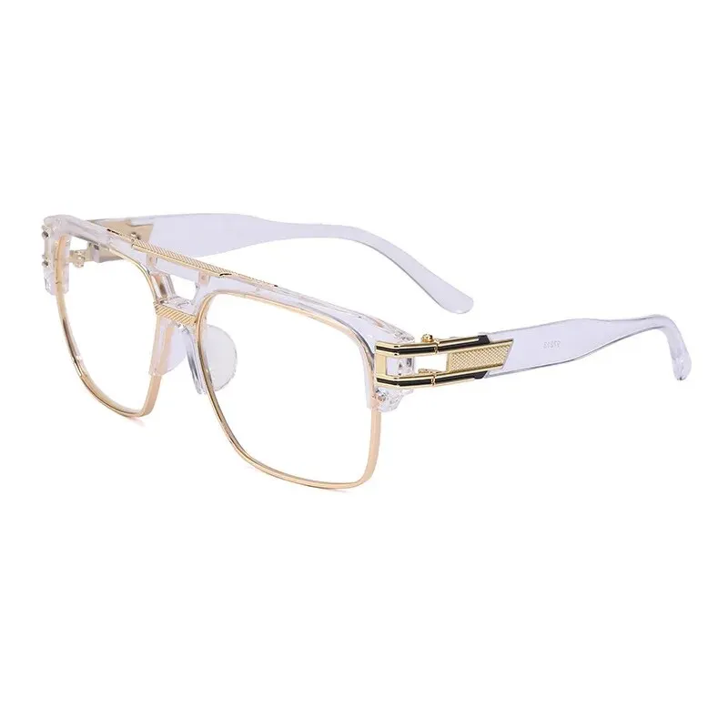 Chic Retro Square Frame Sunglasses with Transparent Design