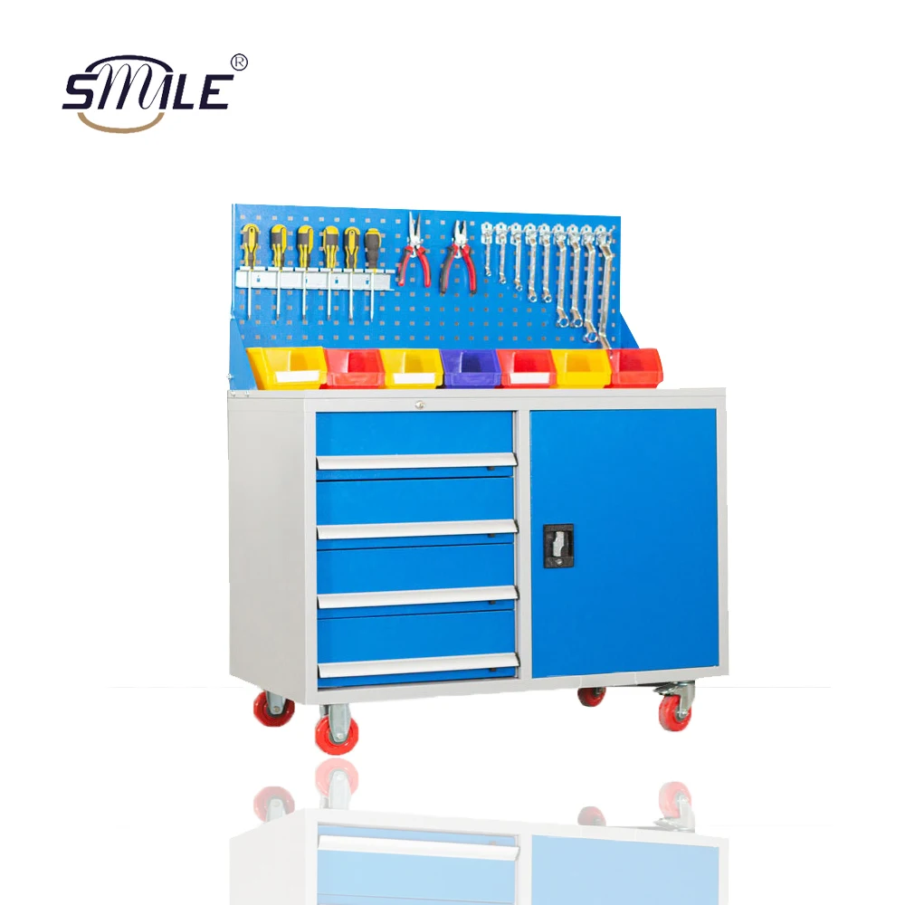 

SMILE Mechanic Metal Mobile Work Bench Tool Cabinet Storage Toolbox Roller Cabinet Trolley Toolboxes and Storage Cabinets