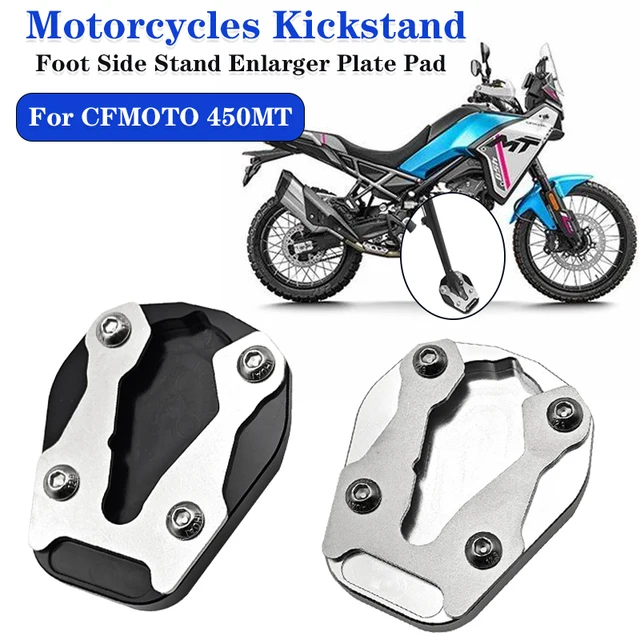 Motorcycles Foot Side Stand Enlarger Plate Pad Kickstand Extension Accessories For CFMOTO 450MT CF 450 MT MT450 2024 2025