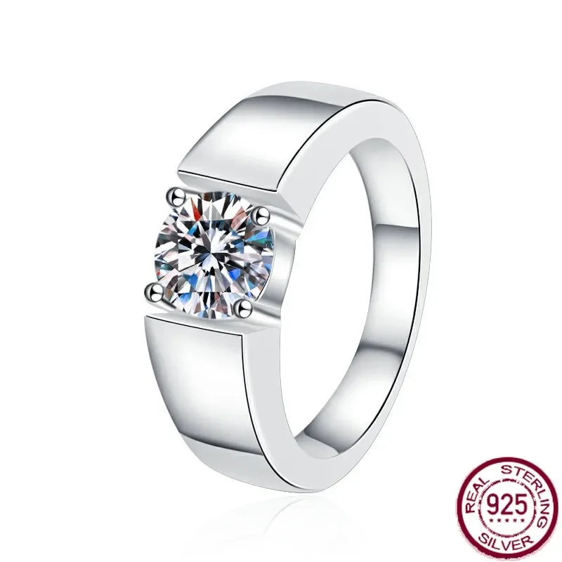 

Мужское кольцо Mosang Stone из чистого серебра 925 пробы, обручальное кольцо для пар, Изысканная мода и элегантность, свадебные украшения