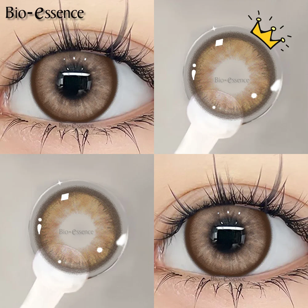 Bio-essence 1 pair Korean Lenses Colored Contact Lenses with Prescription Blue Myopia Lenses Korean Lenses High Quality Lenses