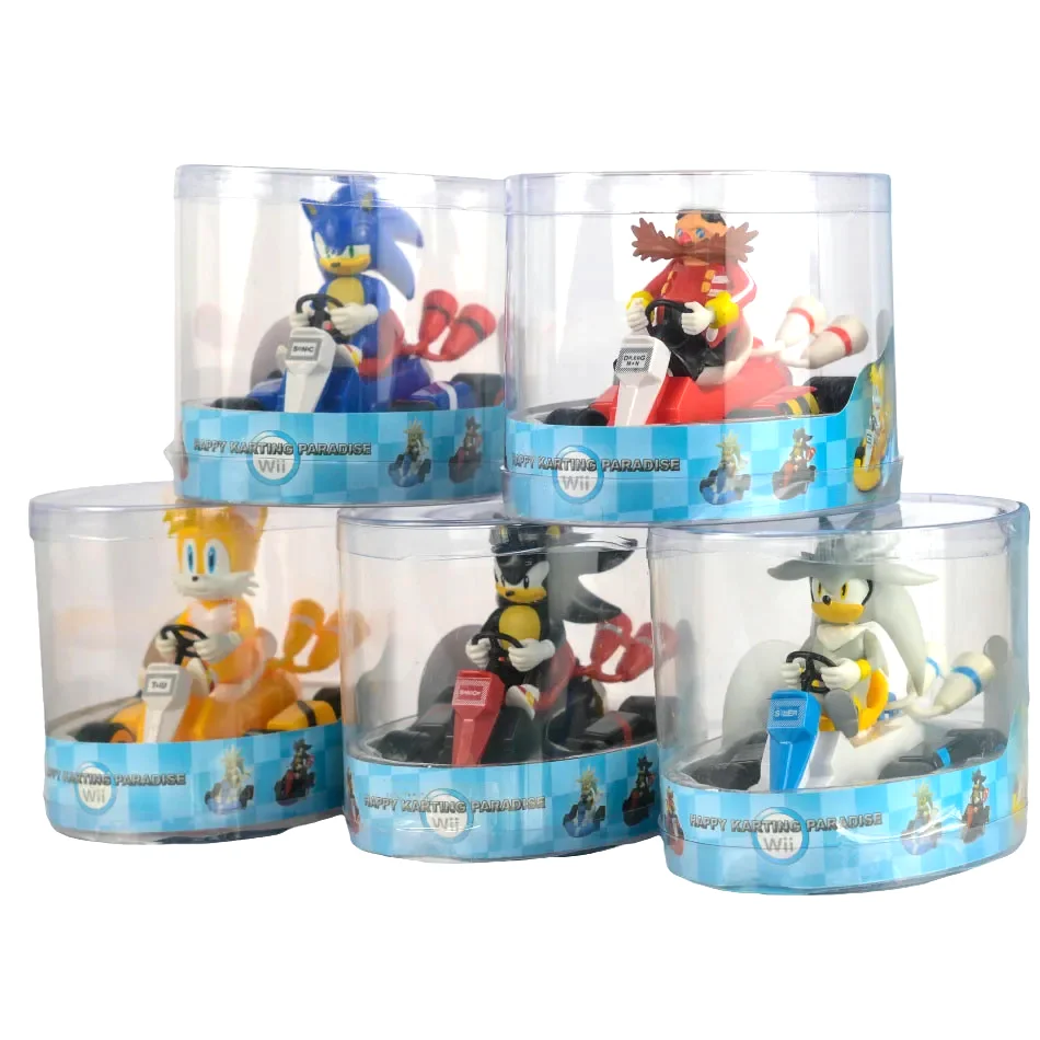 Anime Sonic the Hedgehog Pull Back Car Knuckles the Echidna Chase Miles Tails Prower Action Figure Toys Anime Game Doll Kid birt - Bilde 2